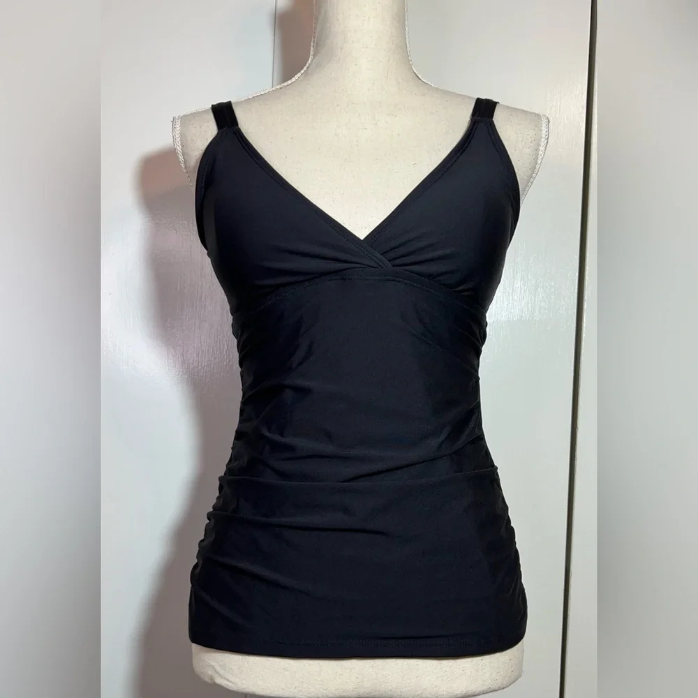 Alex Marie Tankini Swim Top Women’s Size 8 Black Adjustable Straps - Picture 2 of 8
